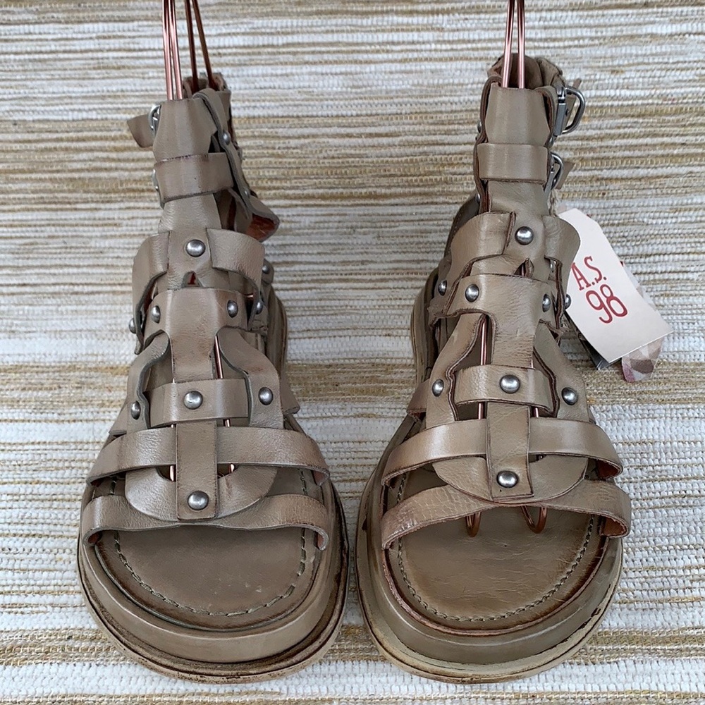A.S.98 AS98 Payne NEW Gladiator Strappy Ankle Buckle Zip Wedge Platform Sandals - Picture 7 of 13